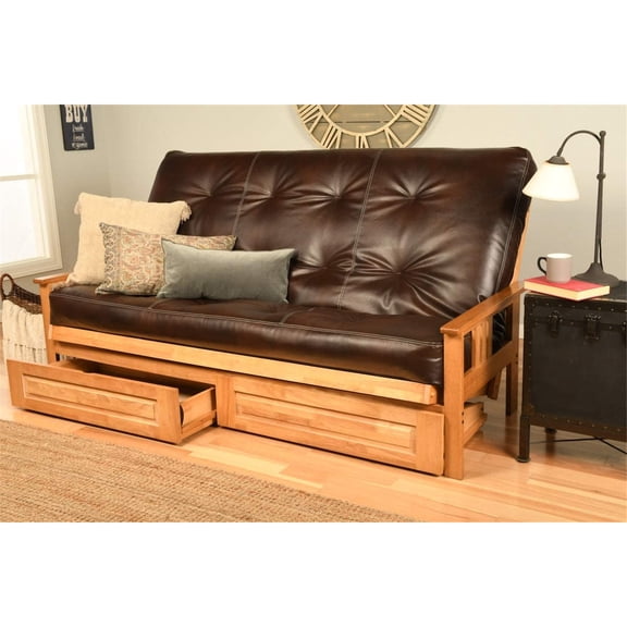 Kodiak Furniture Monterey Butternut Queen-size Storage Futon and Brown Mattress