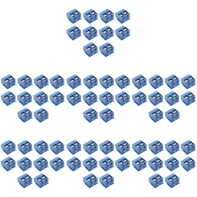 10 Piezas KF301PCB Montaje Tornillo Bloque Terminales Conector Paso 5 0 Mm (2P Azul)