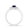 thumbnail image 2 of Angara Natural 0.6 Ct. Blue Sapphire with Diamond Classic Ring in 14K White Gold for Women (Ring Size: 11.5), 2 of 9