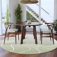 thumbnail image 4 of Round Rugs 7 Ft, Sage Green Geometric Non Slip Area Rugs for Kitchen Bedroom Entryway, Modern White Stripe Distortion Art Washable Carpet Runner Rug Floor Mats for Bedroom Home Decor, 4 of 9