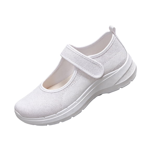 Mary Jane Sneakers for Women, Breathable Mesh Non-Slip Walking Tennis Shoes Lightweight Casual Slip on Summer Knit Soft Sole Mary Jane Shoes 39