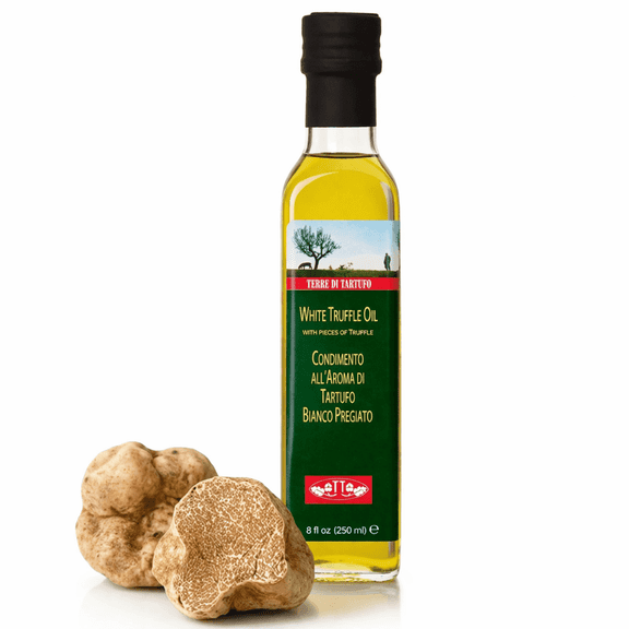 Terre di Tartufo White Truffle Olive Oil, Italian Truffle-Infused Finishing Oil, 8.4 fl oz (250 ml)