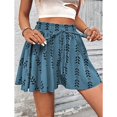 thumbnail image 4 of Shorts for Women Ditsy Floral Elastic Waist Ruffle Boho Casual Skort Shorts, 4 of 5