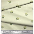 thumbnail image 3 of Soimoi Polyester Crepe Fabric Leaves & Floral Block Printed Fabric 1 Yard 42 Inch Wide, 3 of 3