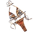 thumbnail image 2 of xiaxaixu Women 2 Piece Bikini Set Tiger Pattern Print Strappy Bra and Thong, 2 of 8