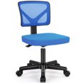 thumbnail image 7 of Yoyomax Armless Office Chair, Low Back Swivel Chair, Height Adjustable Home Office Desk Chairs with Lumbar Support and Wheels for Small Spaces, Blue, 7 of 7