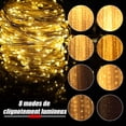 thumbnail image 4 of Guirnalda de luces LED de 3 x 3 m, 300 luces, multicolor, 8 modos de iluminación, control remoto USB de 5 V CC, ideal para decorar ventanas, uso interior para Navidad, bodas, hogar y patio (4 colores), 4 of 5