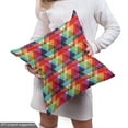 thumbnail image 5 of Ambesonne Geometric Fabric by the Yard Upholstery, Multicolored Triangles, 5 Yards, Scarlet Pistachio Green, 5 of 5