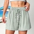 thumbnail image 2 of Admvng Womens Casual Striped Shorts Drawstring Waist Everyday Wear, 2 of 7