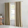 thumbnail image 3 of Lush Decor Meena Slub 100% Blackout Window Curtain Panels Pair 52" W X 84" L Golden Wheat - Blackout Curtains - Drapes - Tan Curtains - Modern Décor, 3 of 9