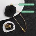 thumbnail image 2 of Uxcell 1-Pack Insignia de Flor de Camelia con Hoja Dorada para Hombres Mujeres Accesorios de Boda/Traje Tuxedo/Aniversario [Negro], 2 of 7