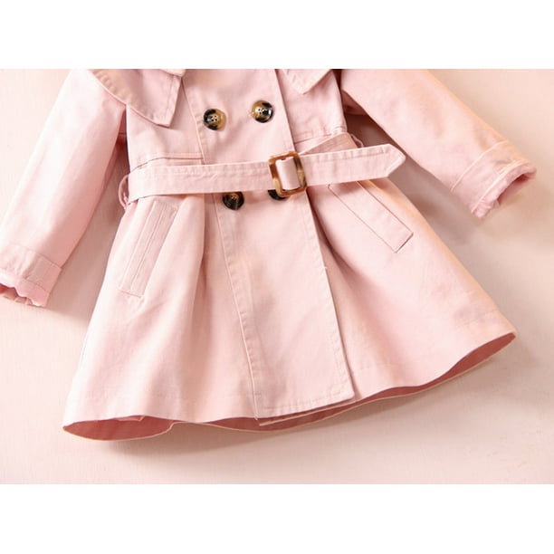 Girls pink trench coat hotsell