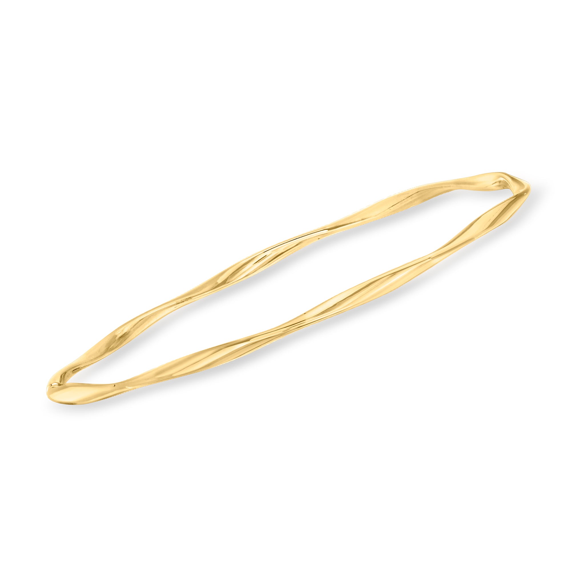 RS Pure by Ross-Simons Italian 14kt Yellow Gold Twisted Bangle