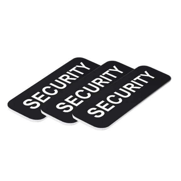 All Quality Badges Security 1 x 3" Name Tag, Black (3 Pack)