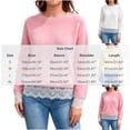 thumbnail image 3 of Sheghy Summer Tops for Women 2026 Cold Weather Everyday Crewneck Baggy Fit Solid Color Knitted Long Sleeve Sweater Top Pink L, 3 of 9