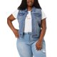 thumbnail image 3 of Women's Plus Size Trucker Vest Zipper Front Sleeveless Denim Vests Sky Blue 1X, 3 of 7