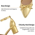 thumbnail image 4 of Ecetana Women's Pumps Pointed-Toe chunky Heel Shoes with Bow Elegant Ankle Strap Dress Shoes for Wedding Party Office, 4 of 6