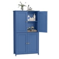 thumbnail image 2 of LEDREM Bathroom Storage Floor Cabinet Organizer with Adjustable Shelf 4 Magnetic Doors Freestanding for Living Kitchen Room Small Spaces,Blue, 2 of 9