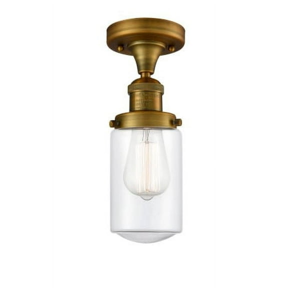 Innovations Lighting 517-1Ch Dover Dover 5" Wide Semi-Flush Ceiling Fixture - Brass