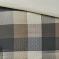 thumbnail image 3 of Izzovium 7-Piece Herringbone Comforter Set for Cal King Beds - Neutral Buffalo Plaid Pattern, Polyester Bedding with Pillows & Skirt, 3 of 13