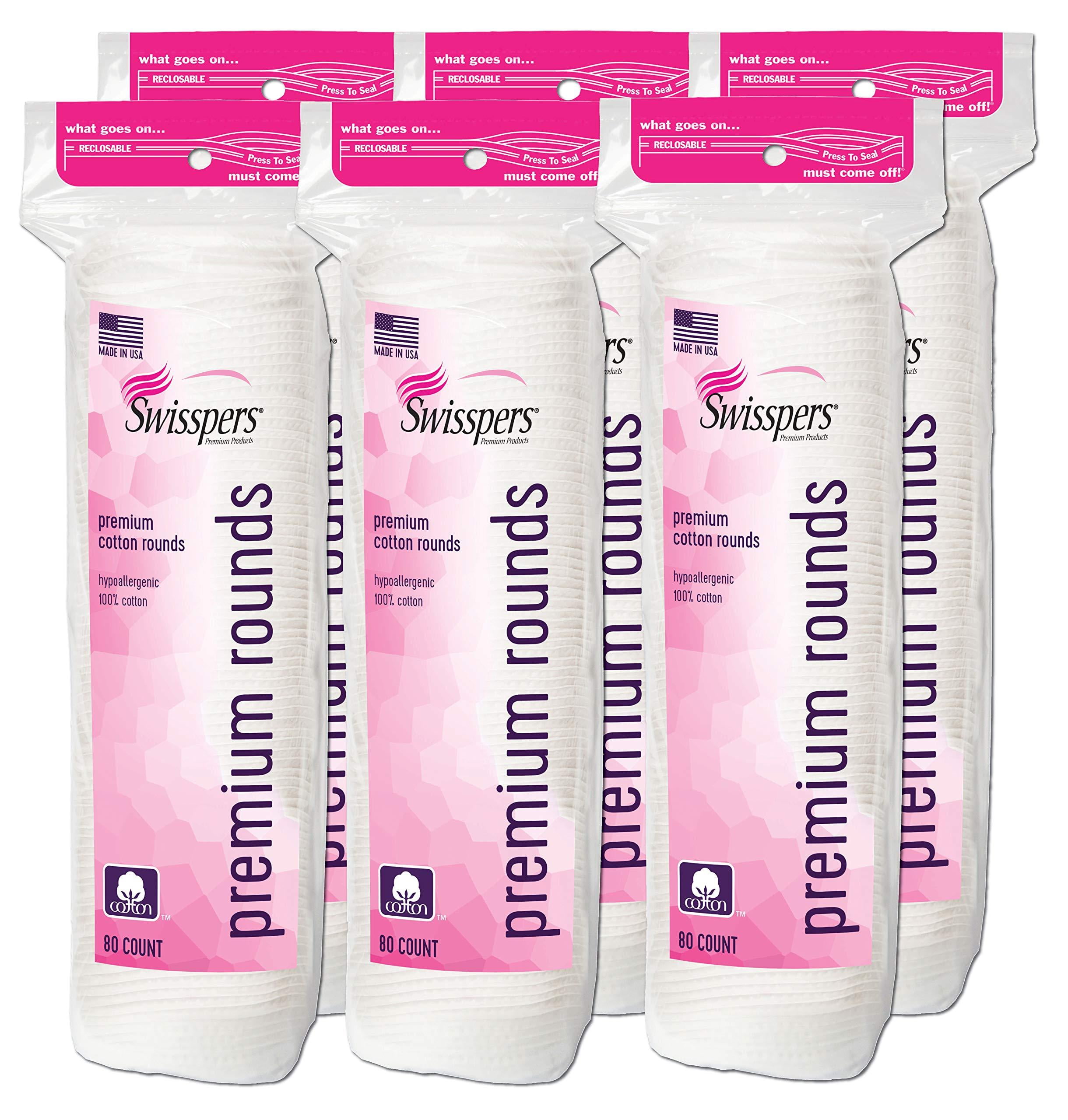 Swisspers Premium 100 Cotton Rounds, 240 Count