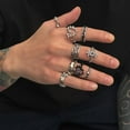 thumbnail image 4 of WINDLAND 9 Pieces Thorn Inspired Rings Set for Women and Men Punk Grunge Fashion, 4 of 12