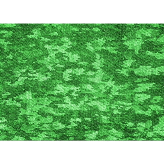 Ahgly Company Indoor Rectangle Patterned Green Area Rugs, 2' x 4'