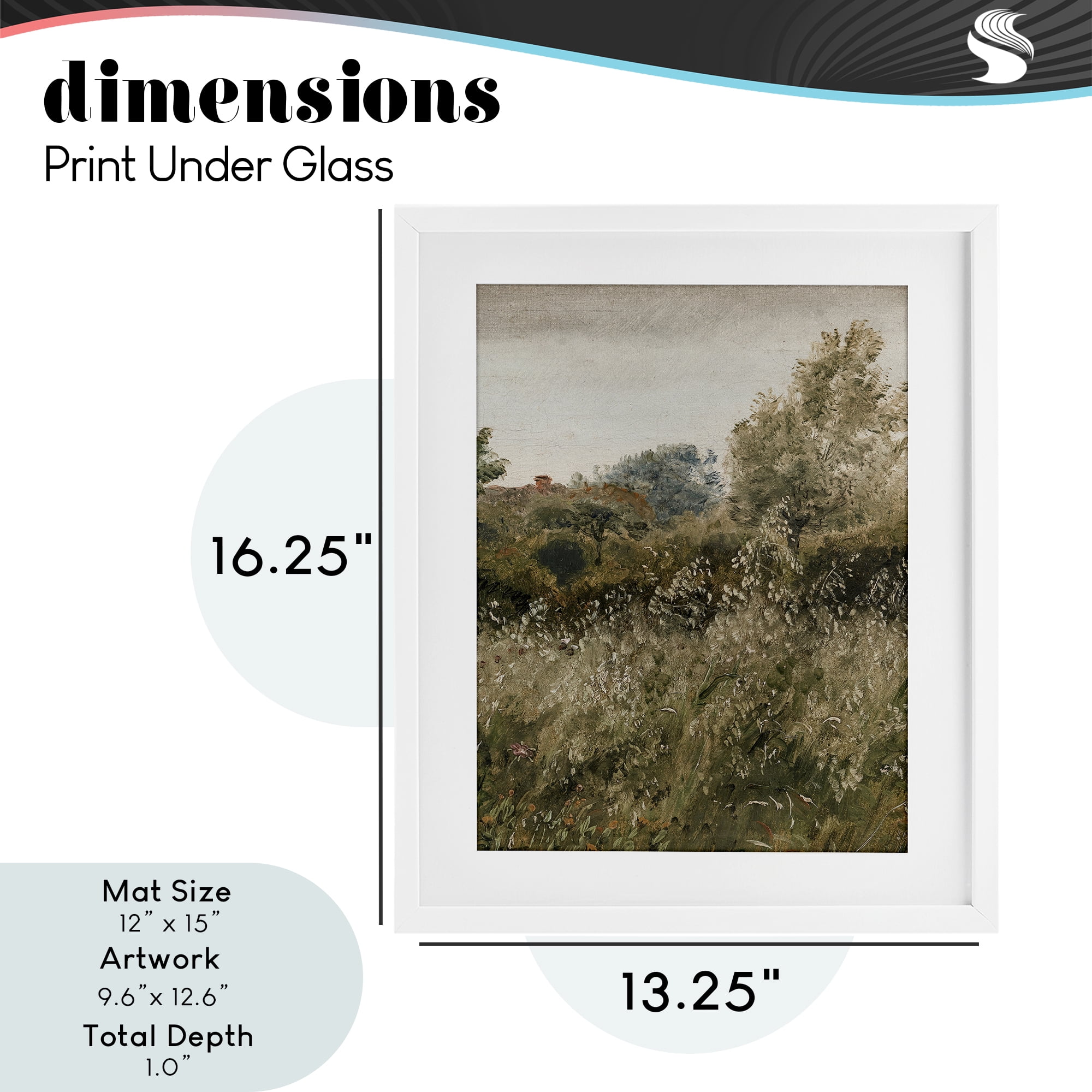Thicket in Countryside White Framed Print Under Glass, design by Lettered and Lined
