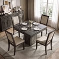 thumbnail image 2 of DRLOVELY 31.5" Square Dining Table for 4, Modern Wood Kitchen Table with Pedestal Base, 3.93" Thick Top, Black, 2 of 10