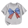 thumbnail image 5 of WEIGFI Child Toddler Boys Tee American Flag Bow Independence Day 4Th Of July Graphic Print Clothes Casual Short Sleeve Crew Neck Comfort Adorable Party Tops,Grey,6-7 Years, 5 of 5