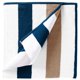 thumbnail image 1 of Laguna Beach Textile Co. Toalla de playa tipo cabaña a rayas - Felpa extragrande de algodón de 630 GSM - Azul océano y beige almendra, 1 of 5