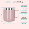 thumbnail image 4 of Drinco 14-Ounce Double-Wall Vacuum-Sealed Stainless Steel Coffee Mug, Bling Rose Gold, 4 of 5