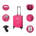 Ollieroo Rolling Wheels Makeup Train Case Lockable PU Artist Makeup