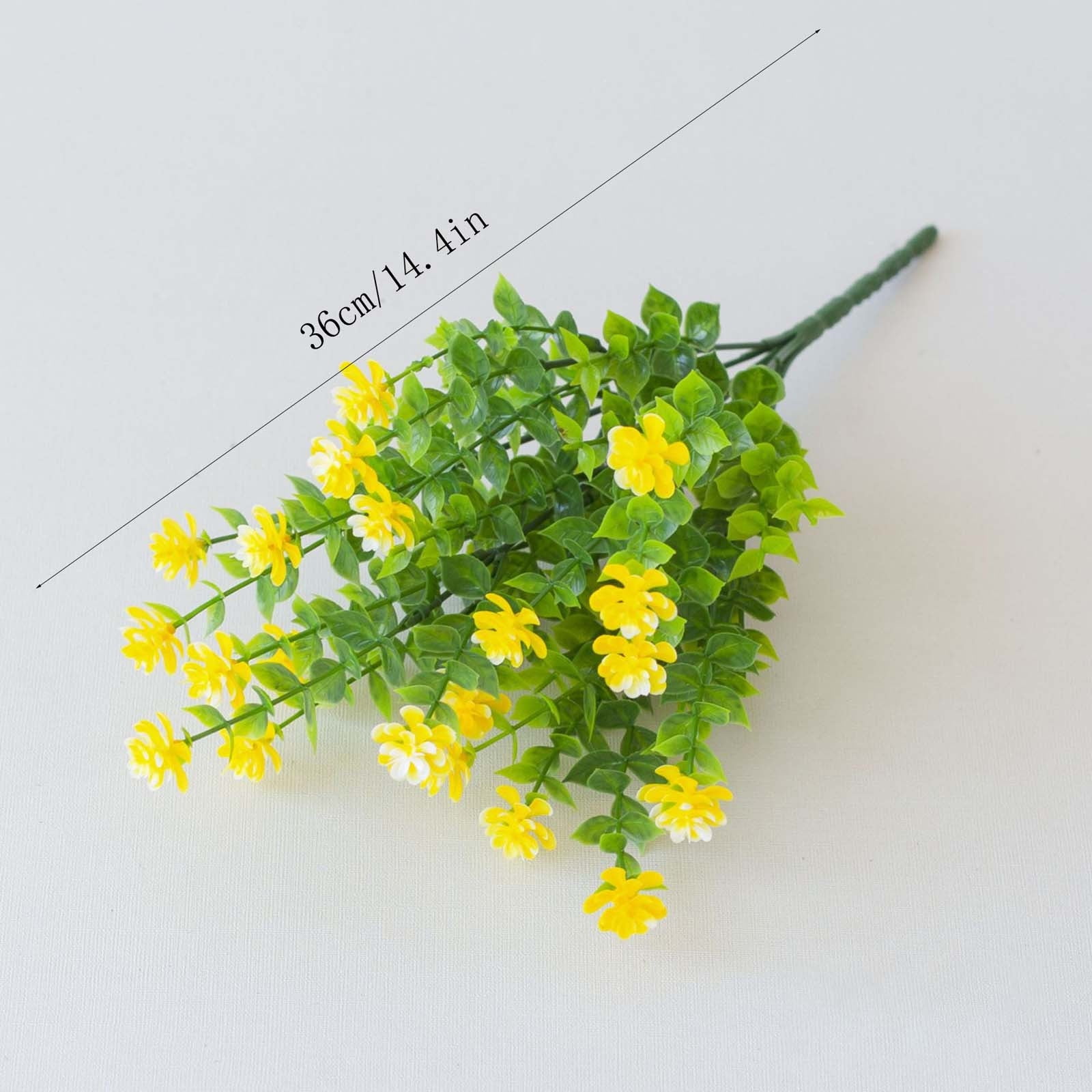 Hvmvliv Artificial Flowers Artificial Flowers 1 Bundles Fake Flowers Faux Plastic Plants for Home Decorations Outdoor Porch Flowerpot Artificial Flower Yellow