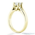thumbnail image 3 of Round Cut Charles & Colvard Forever ONE Cathedral Solitaire Engagement Ring in 14k Yellow Gold, 3 of 4