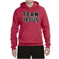thumbnail image 2 of Wild Bobby Varsity Team Jesus Inspirational/Christian Unisex Graphic Hoodie Sweatshirt, Vintage Heather Red, 3X-Large, 2 of 5