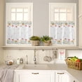 thumbnail image 4 of Floral Kitchen Curtain Valance and Tiers Set 3 Pieces Spring Flower Valances for Window Green Leaves Rod Pocket Treatments Curtains Valance Tier Sets for Living Room Bedroom Window Decor 54x36 Inch, 4 of 6