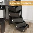 thumbnail image 2 of Corner Makeup Vanity with Lights & Outlet | Dressing Table with Rotating Drawers & Stool, 2 of 7