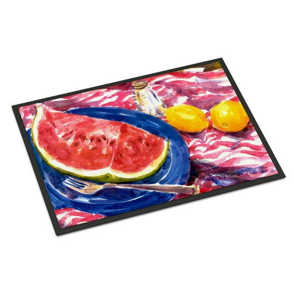 Carolines Treasures 6028MAT Watermelon Door Mat Indoor Rug or Outdoor Welcome Mat 18X27 Doormat 27"L x 18"W multicolor