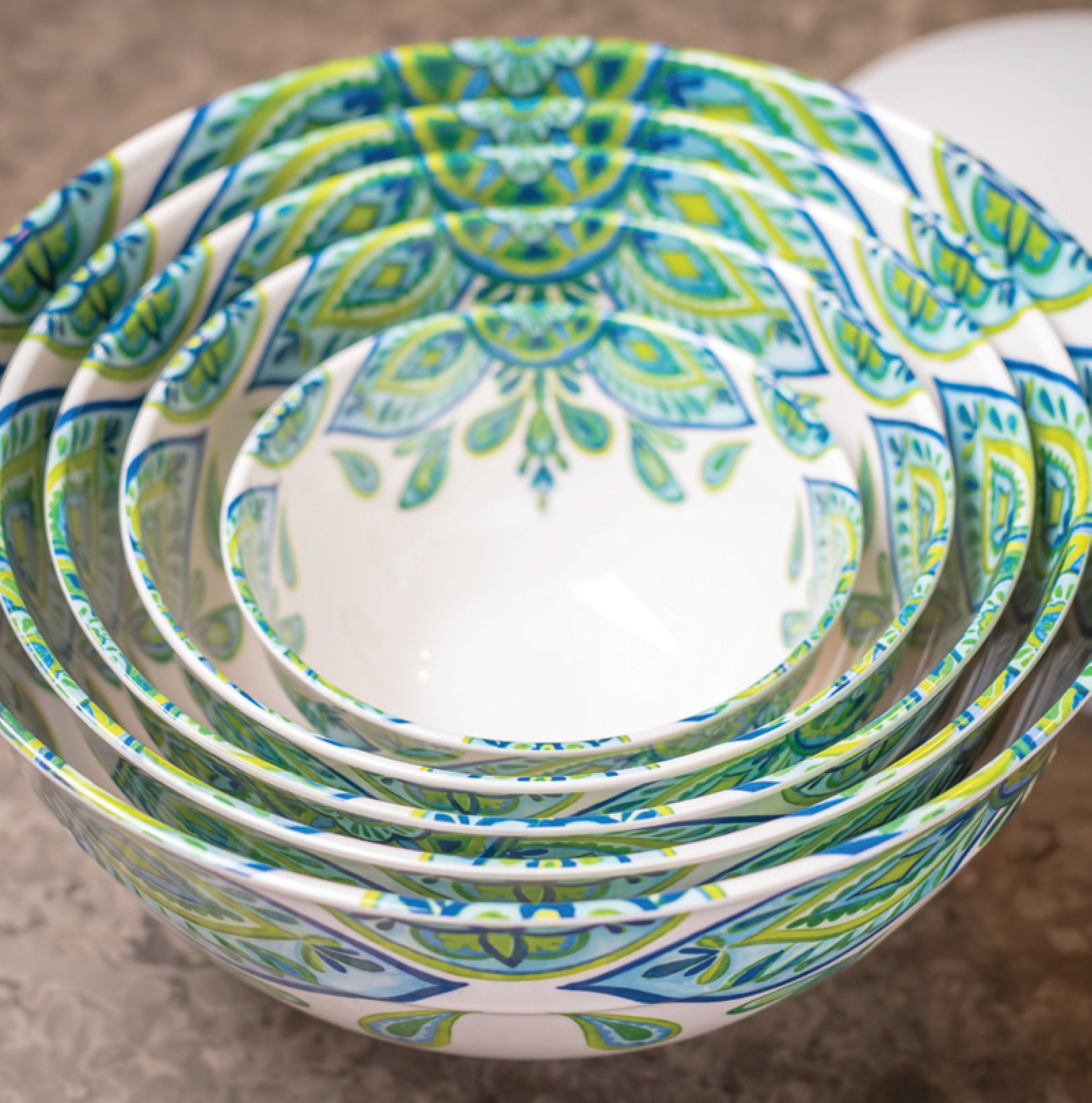 10-Piece Melamine Mixing Bowls with Lids Cortez Medallion, Size: 0.88