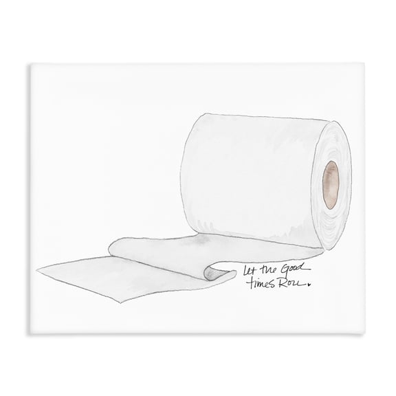 Stupell Industries Eclectic Good Times Roll Toilet Paper Canvas Art, 20 x 16, by Nola James