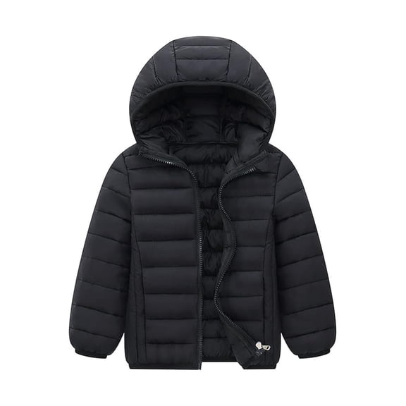 Qarigey Chaqueta a prueba de viento esencial para niños de invierno para días fríos, ropa de plumón, chaquetas, abrigo para invierno Abrigos y chamarras negro+150cm
