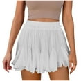thumbnail image 3 of TAGOLD Women's Summer Athletic Shorts Pants,Casual Plus Size Short Pants for Womens,Women Summer Solid Color Fashionable Lace Pleated Skirt Pants, 3 of 5