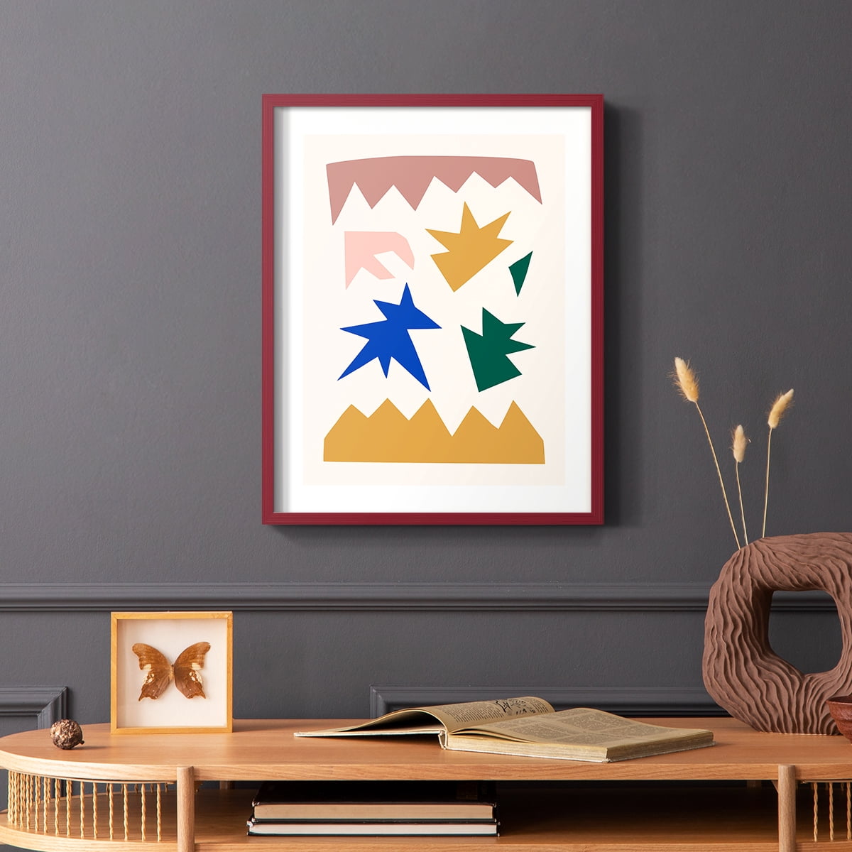 Matisse CDLXVIII in Red Solid Wood Framed Print No Nail Hanging