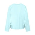 thumbnail image 6 of Annhoo Girls Long Sleeve T Shirts Cute Ruched Knot Side Tops Kids Spring Fashion Round Neck Blouses 3-13 Years, 6 of 6