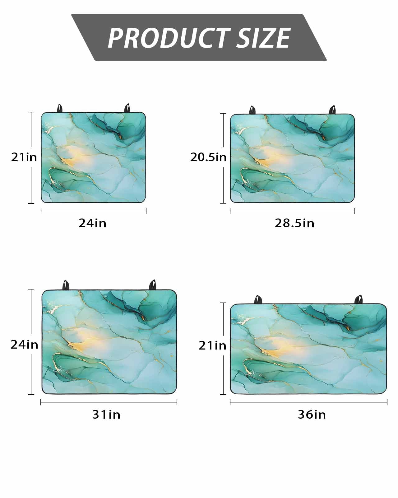 Stove Top Covers for Electric Stove, Teal Marble Glass Stovetop Cover Protector, Abstract Art Modern Ink Painting Induction Cooktop Protector Oven Mat for Kitchen Countertop 24"x21"