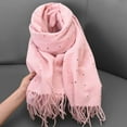 thumbnail image 2 of Caywon Women's Solid Color Scarf Fashion Casual Soft Warm Thickened Cozy Cold Weather Accessory Soft Texture Comfortable to Wear Thick Material for Extra Warmth Stylish Design, 2 of 4