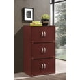 thumbnail image 3 of Hodedah 3-Shelf, 6-Door Multipurpose Bookcase, Mahogany, 3 of 6