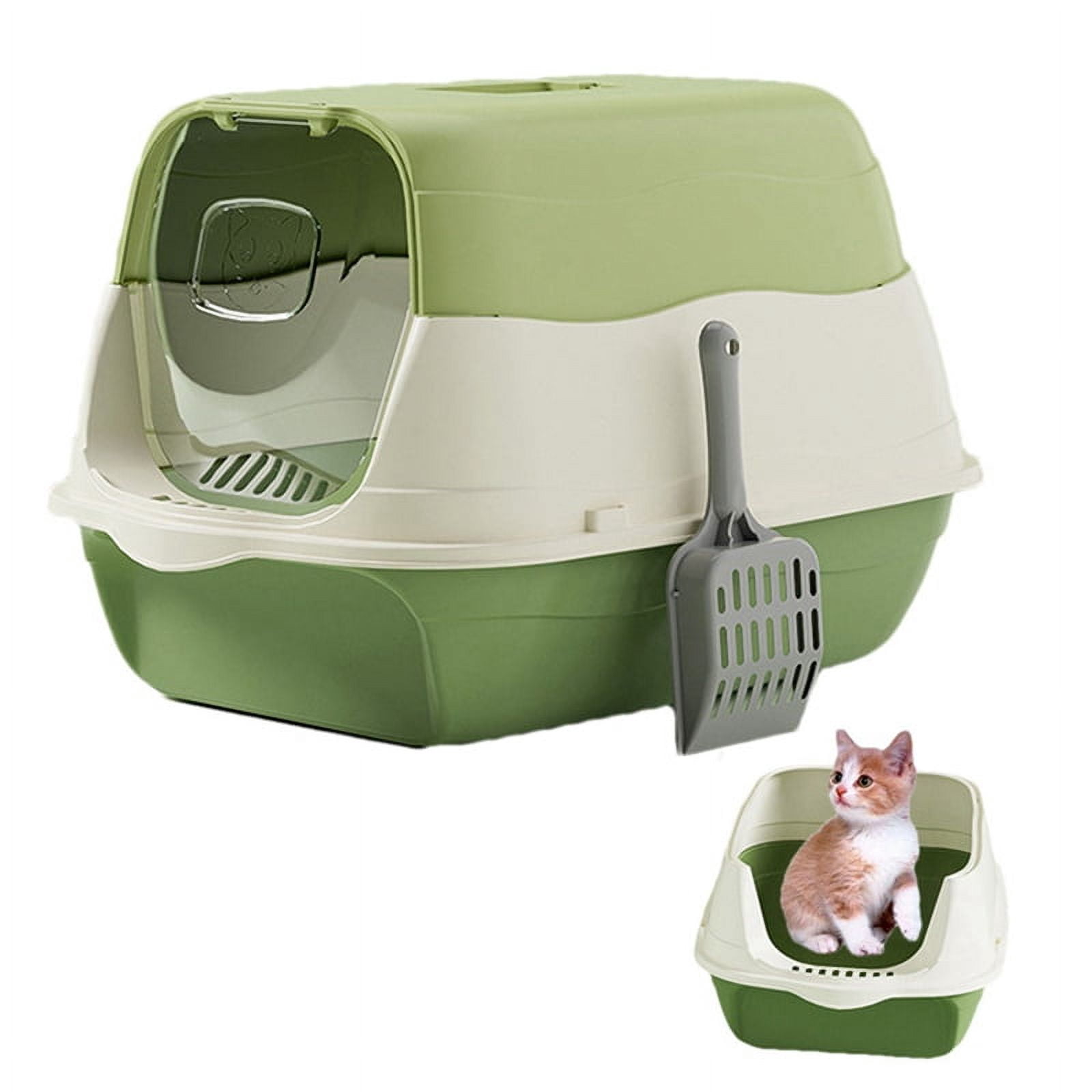 Fully Enclosed Cat Litter Box Splash-Proof Cat Potty Breathable Removable Kitten Toilet C_0t10