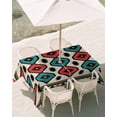 thumbnail image 3 of 52x70 Inch Outdoor Tablecloth with Umbrella Hole Zipper Rectangle Aztec Vintage Rectangular Tablecloths Outside Waterproof Southwest Tribe Classic Farmhouse Patio Table Cloth Cover for Picnic Party, 3 of 8